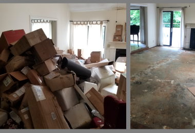 Living Room Before and After Hoarding Cleaning in Canton, GA 