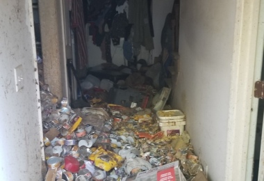 Hallway Before Hoarding Cleaning in Roswell, GA 