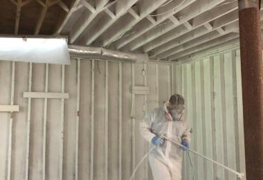 Worker Painting After Mold Removal in Marietta, GA 