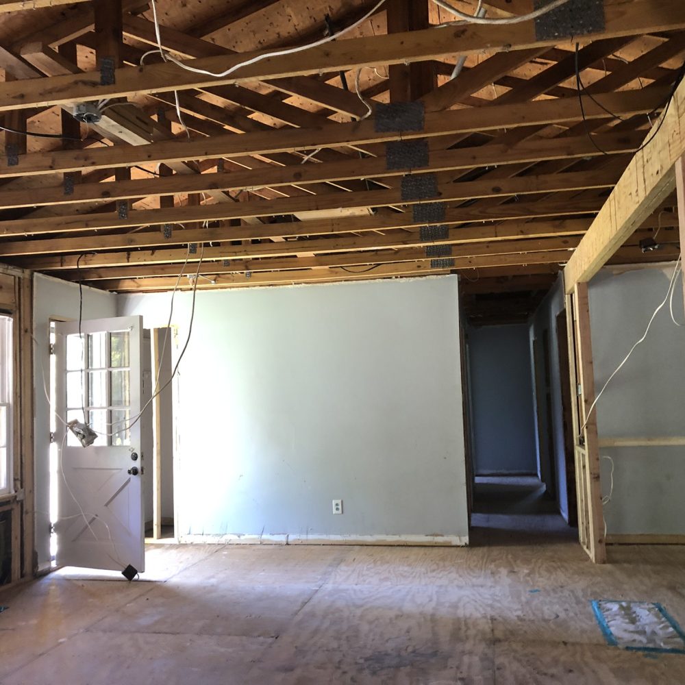 Before and after rodent droppings cleanup showing complete sanitization in Marietta GA attic